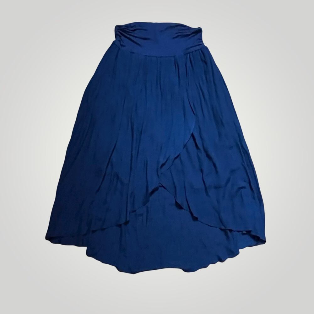 Nwt Blue High Low Overlapping Center Split Wide W… - image 2